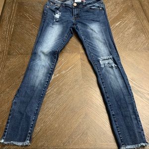 Firm Price-HostPick American Blue dark blue denim distressed jean